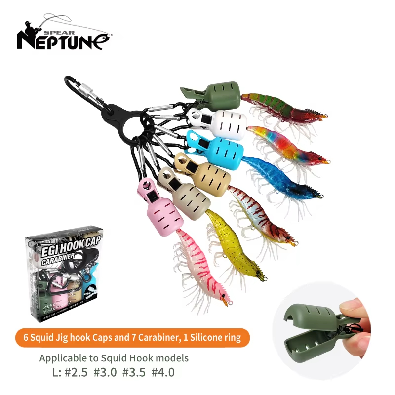 Fishing Lure Making Kit - 6pcs Colorful Squid Jig Hook Cap