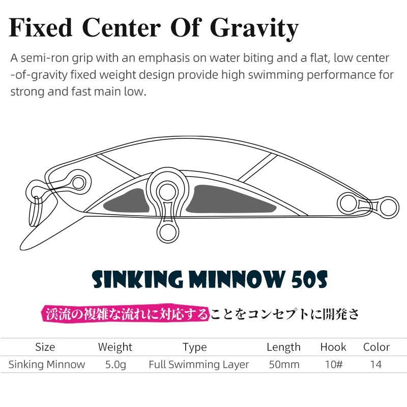 TSURINOYA Sinking Minnow Mini  - огляд і ціна Fishing Lure Crankbait