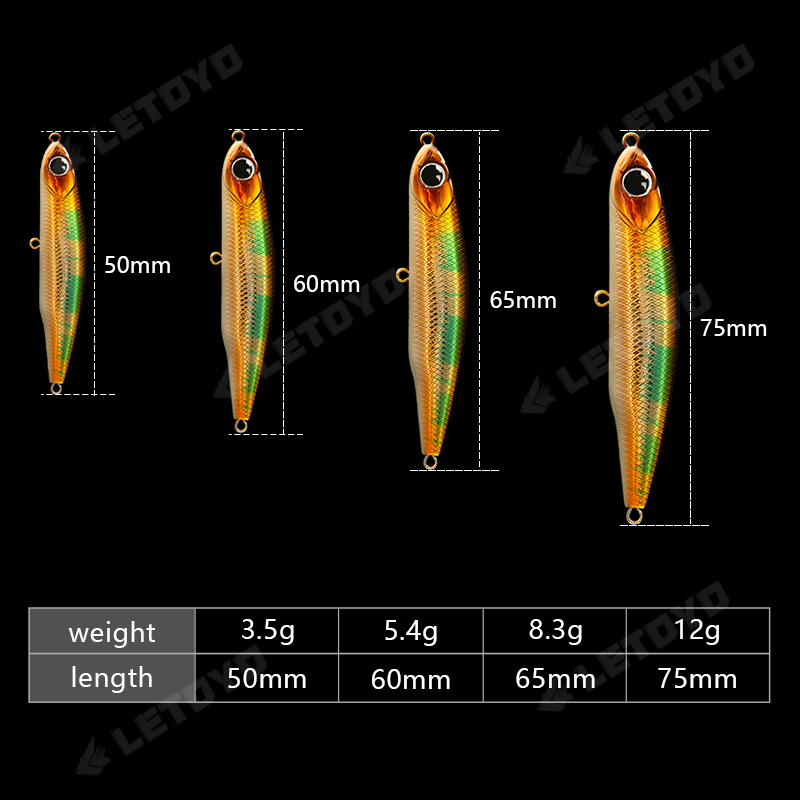 LETOYO Sinking Pencil 17g 12g- - огляд і ціна Fishing Lure Spoon